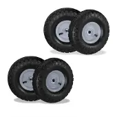 Dripio Steekwagenwiel-Set 4er-Pack, Luftreifen 3.50-4, 16 mm Achse, 260x85 mm
