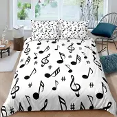 Sonstiges Kinder Bettwäsche Musik 135x200 cm 2-teilig Mikrofaser 3D Noten Motiv