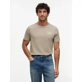 Tommy Hilfiger T-Shirt "PALM PHOTO PRINT", Herren, Gr. S, beige (keystone), Single Jersey, Obermaterial: 100% Baumwolle, regular fit, Rundhals, Shirts T-Shirt, mit Fotoprint hinten