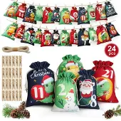 Dripio Adventskalender zum Befüllen, 24 Jutesäckchen, Dino-Motive, 2 Größen