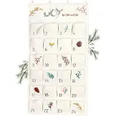 Dripio Stoff-Adventskalender 2024, selbstbefüllbar, 24 Taschen, Beige Joy