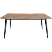 Dripio Eettafel aus Naturholz und schwarzem Metall, 160x75x80 cm