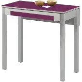 Dripio Ausziehbare Küchentafel Glas aubergine 80x40 cm auf 80x60 cm