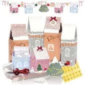 Dripio 24er Adventskalender Häuser zum Befüllen, DIY, 3 Größen, rot