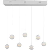 Schöner Wohnen Kollektion SCHÖNER WOHNEN LED-Hängelampe Lini weiß, 7-fl. lang, 3.000 K