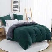 Sonstiges Bettwäsche-Set Flanell 135x200cm Grün 1 Kissenbezug 80x80cm mit Reißverschluss