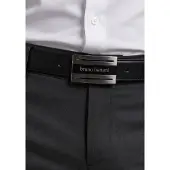 Bruno Banani Koppelgürtel , Herren, Gr. 115, schwarz, Materialmix, Büffelleder, gepflegt, unifarben, festlich, Gürtel Koppelgürtel, im edlen Look mit Markenprägung