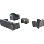 AEA Arbeitszimmer-Set 4tlg Schwarz 3-Sitzer 2x Sessel Braun Couchtisch Modern