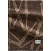 Marc O'Polo Wollschal , Damen, braun (schwarz braun), Strick, Schurwolle, Modetücher Wollschal, mit auffälligem Allover-Monogramm-Design, Topseller