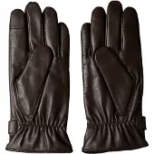 Calvin Klein Lederhandschuhe JEANS "LOGO STRAP SMOOTH LEATHER GLOVES", Herren, Gr. M, braun (schwarz coffee), Schafsleder, Handschuhe Lederhandschuhe, Perfekt für den Alltag