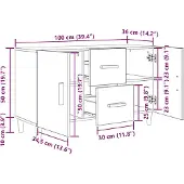 vidaXL Sideboard Schwarz Eichen-Optik 100x36x60 cm Holzwerkstoff