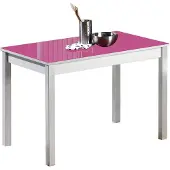 Dripio Esstisch mit Glasplatte, fuchsia, Metallgestell, 90x50 cm