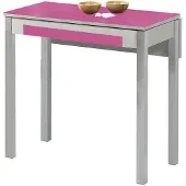 Dripio Esstisch, Metall, fuchsia, 80x40 cm, ausziehbar auf 80x60 cm