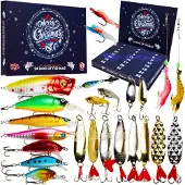 Dripio Angel-Adventskalender 2025 – 24 Köder, Countdown für Angler