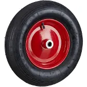 Dripio Kruiwagenwiel 4.80/4.00-8, Luftreifen, schwarz-rot, 39 cm