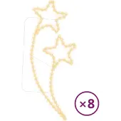 vidaXL Lichterketten 8 Stk. Sternförmig Warmweiß 125,5x53x4,5 cm