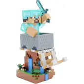 Paladone Minecraft Steve In Diamond Armour Cable Guys Controller Halterung Und Handy Ständer 22 Cm