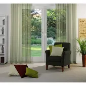 Wirth Vorhang "Sunday, 1 Stück, Multifunktionsband, halbtransparent, nach Maß" Gr. 1, grün (oliv), B:141cm H:145cm, Jacquard, Baumwolle, Polyester, Gardinen, Vorhang, nach Maß