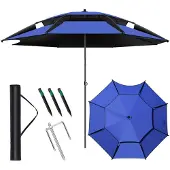 Sonstiges Sonnenschirm 16 Rippen Sturmfest 360° Neigbar 200cm Blau