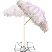 Sonstiges Sonnenschirm gestreift rosa-weiß 200cm neigbar UV-Schutz