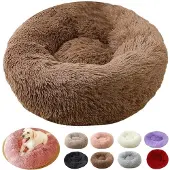 Sonstiges Hundebett Rund Flauschig Orthopädisch Waschbar 50cm Kaffee