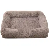 Sonstiges Hundebett Rechteckig Flauschig Plüsch Waschbar Hellbraun M 57x45cm