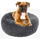 Sonstiges Donut Haustierbett Selbstwärmend Atmungsaktiv Flauschig Dunkelgrau 80cm