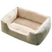 Sonstiges Hundebett Rechteckig Flauschig Plüsch Haustierbett Katzenbett Grün XXL 80x60x15cm