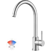 CECIPA Küchenarmatur Edelstahl gebürstet Hochdruck 360° drehbar Wassersparend ABS-Bubbler Einhebelmischer
