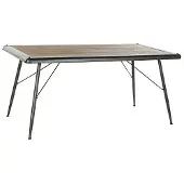 OEM Esstisch aus Fichtenholz und Metall, 161x90x75 cm, natur/hellgrau