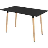 Dripio Esstisch 120x70 cm, schwarz, MDF-Platte, Buchenbeine, 4-6 Pers.