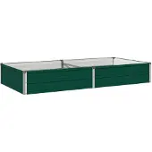 vidaXL Hochbeet im Garten Grün 160 x 80 x 24 cm Stahl