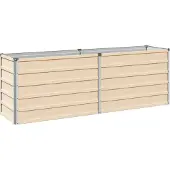 Syfax Hochbeet im Garten Elfenbein 163 x 40 x 55 cm Verzinkter Stahl