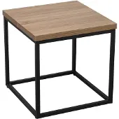 Dripio Eckbeistelltisch Holz/Metall 50x50x50 cm Natur/Schwarz