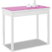 Dripio Buch-Klapptisch, fuchsia, 80x40 cm bis 80x80 cm, Glastischplatte