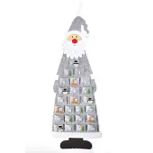 Dripio Vilten Adventskalender Santa, grau/weiß, 24 Türen, 1,16 m