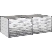 Syfax Hochbeet im Garten Verzinktes Silber 163 x 80 x 55 cm