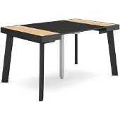 Dripio Ausziehbarer Consoletisch 140 cm, Eiche/Schwarz, für 6 Pers.