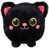 GIPSY TOYS Peluche Moko Maru Kitty, , Design: Kawaii, rund, 12 cm, Schwarz