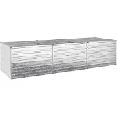 Syfax Hochbeet im Garten Verzinktes Silber 242 x 80 x 55 cm