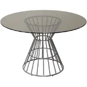 Dripio Esstisch Marmoreffekt Glas Metall 120x120x76 cm Schwarz Silber
