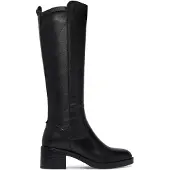 Tamaris Stiefel Blockabsatz, Langschaftstiefel mit T-Logoprägung