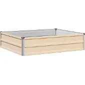 vidaXL Hochbeet im Garten Elfenbein 100 x 80 x 24 cm Stahl
