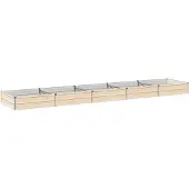 Syfax Hochbeet im Garten Elfenbein 400 x 80 x 24 cm Verzinkter Stahl
