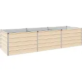 Syfax Hochbeet im Garten Elfenbein 242 x 80 x 55 cm Verzinkter Stahl