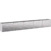 Syfax Hochbeet im Garten Verzinktes Silber 400 x 40 x 55 cm
