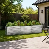 vidaXL Hochbeet im Garten Silber 240 x 40 x 55 cm verzinkt
