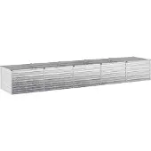Syfax Hochbeet im Garten Verzinktes Silber 400 x 80 x 55 cm