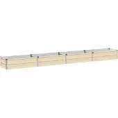 Syfax Hochbeet im Garten Elfenbein 320 x 40 x 24 cm Verzinkter Stahl