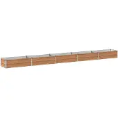 Syfax Hochbeet im Garten Holz Braun 400 x 40 x 24 cm Verzinkter Stahl